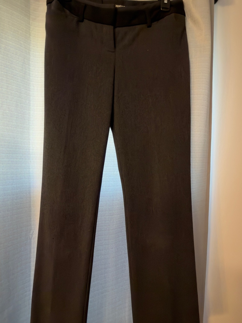 Express Editor Gray & Black Boot-Cut Dress Pants